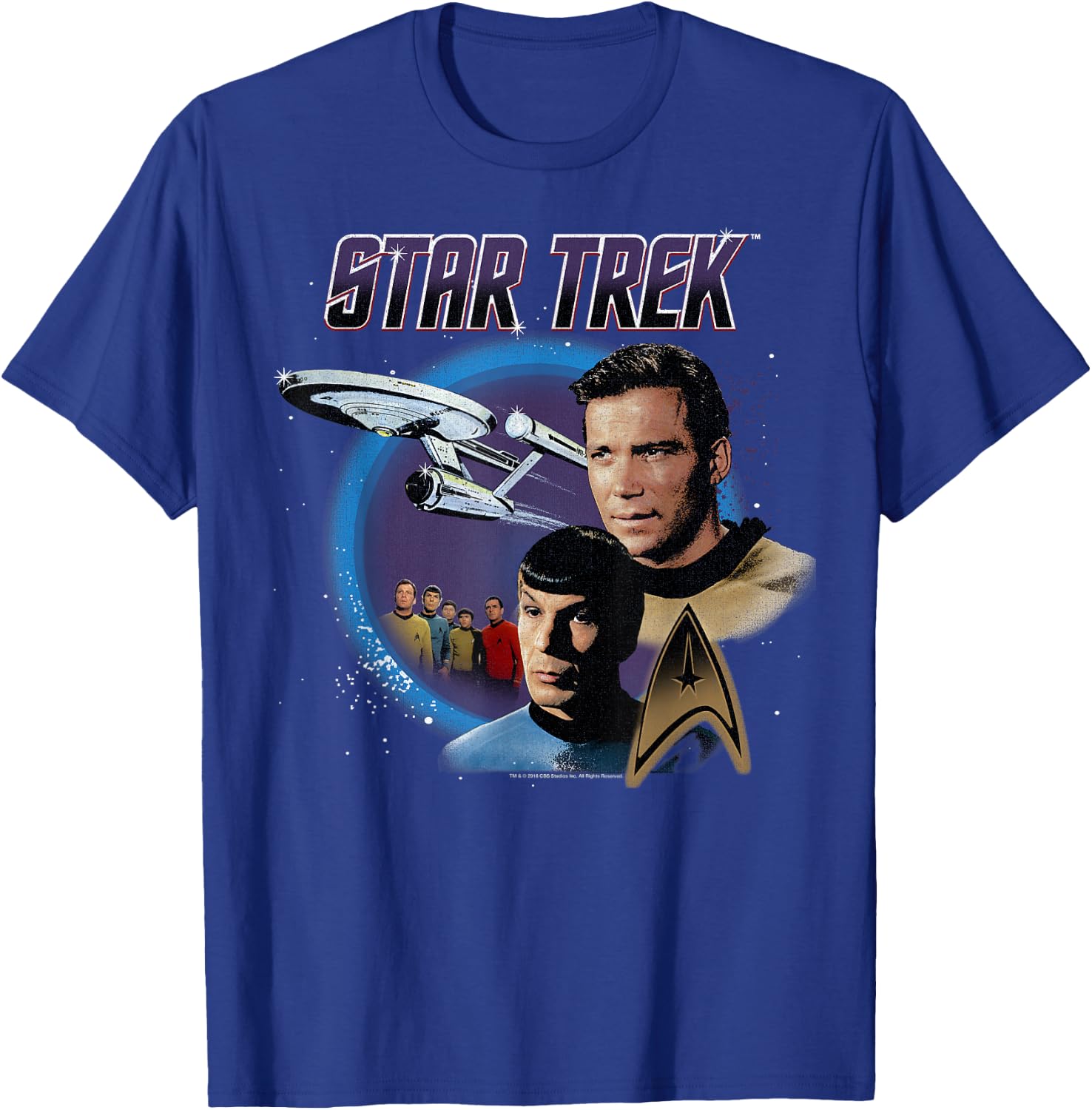 Star Trek Original Series Vintage Enterprise T-Shirt - T-Shirt | Royal