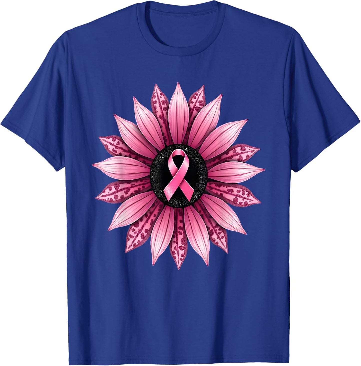 Sunflower Pink Breast Cancer Awareness T-Shirt - T-Shirt | Royal