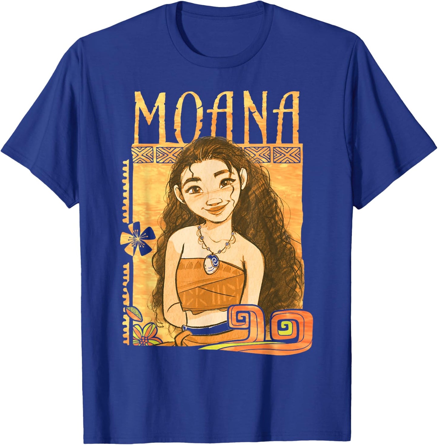 Disney Moana Artistic Tribal Island Smile Framed Portrait T-Shirt - T-Shirt | Royal