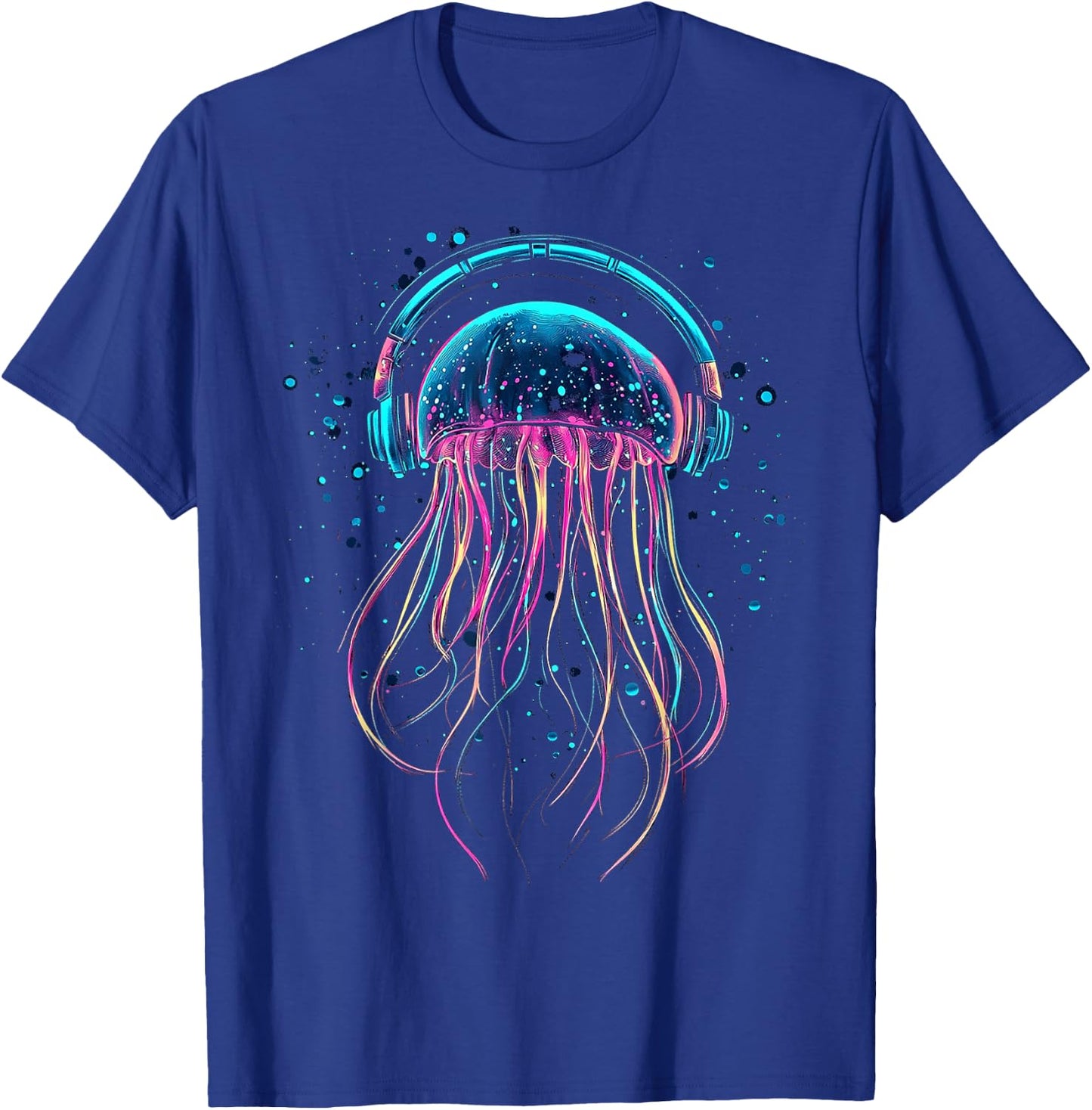 Jellyfish Animal Motif Music Headphone Art Jellyfish T-Shirt - T-Shirt | Royal