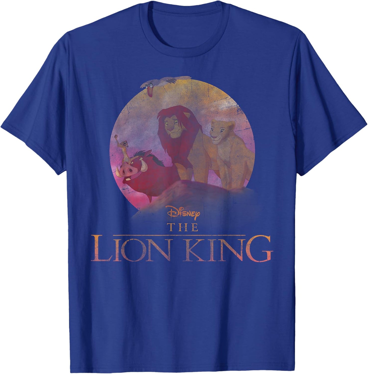 Disney The Lion King Pride Rock Group Shot Distressed T-Shirt - T-Shirt | Royal