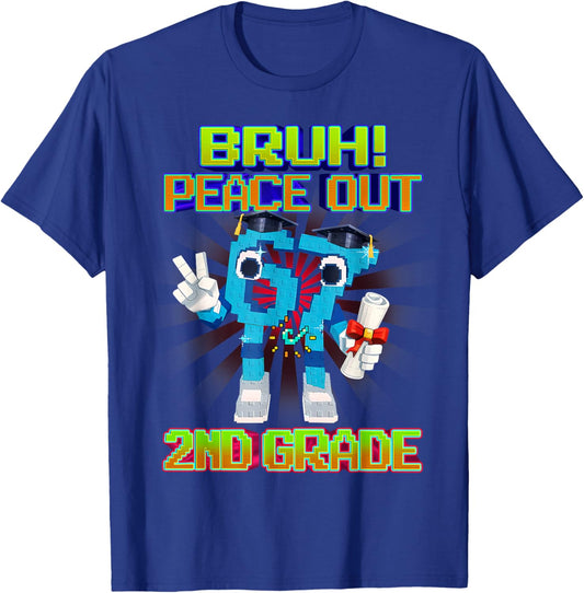 Last Day of School Bruh Peace Out 2nd Grade Six Seven 67 T-Shirt - T-Shirt | Royal