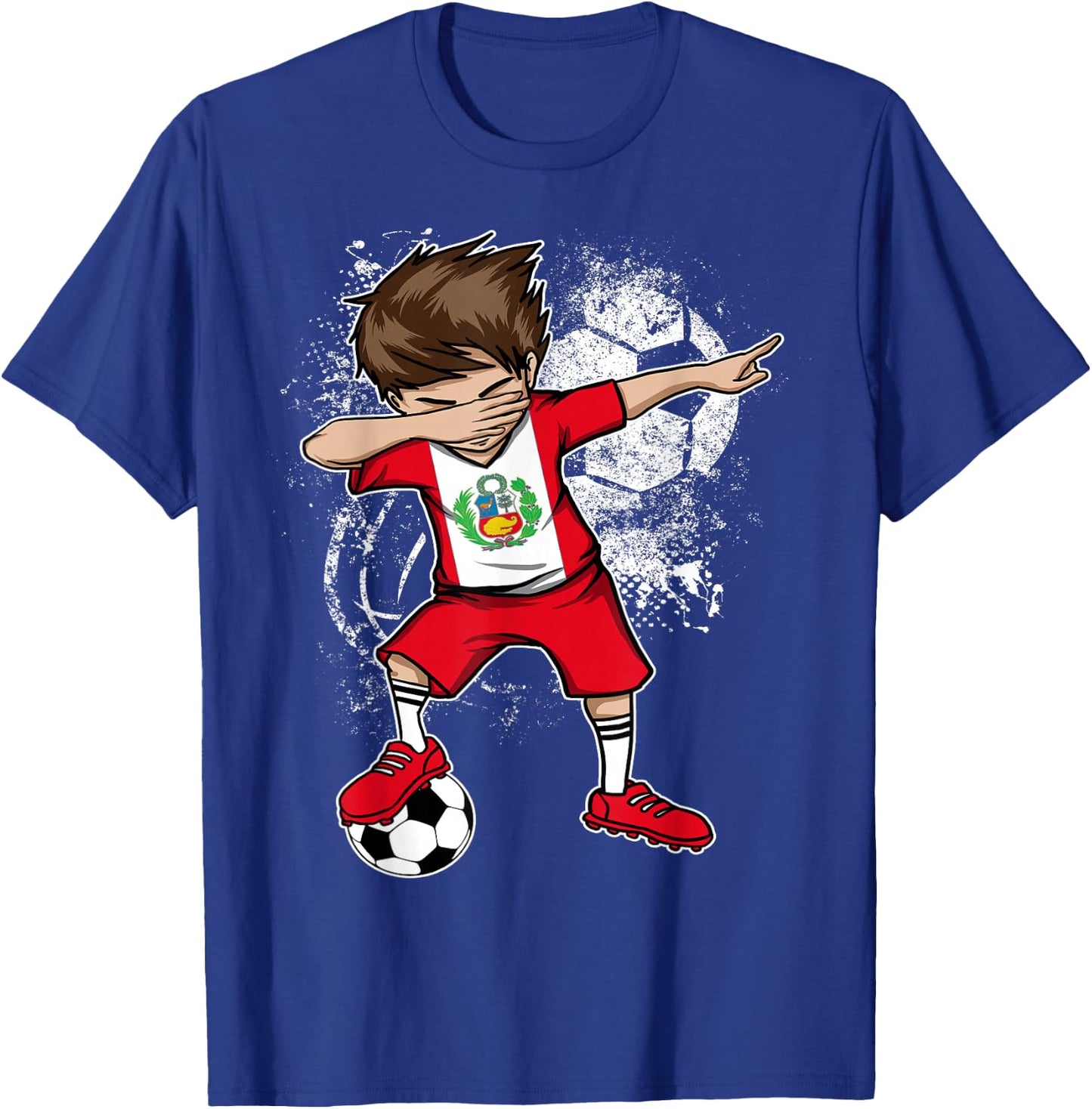 Dabbing Boy Peru Soccer Shirt Jersey Peruvian Football T-Shirt - T-Shirt | Royal