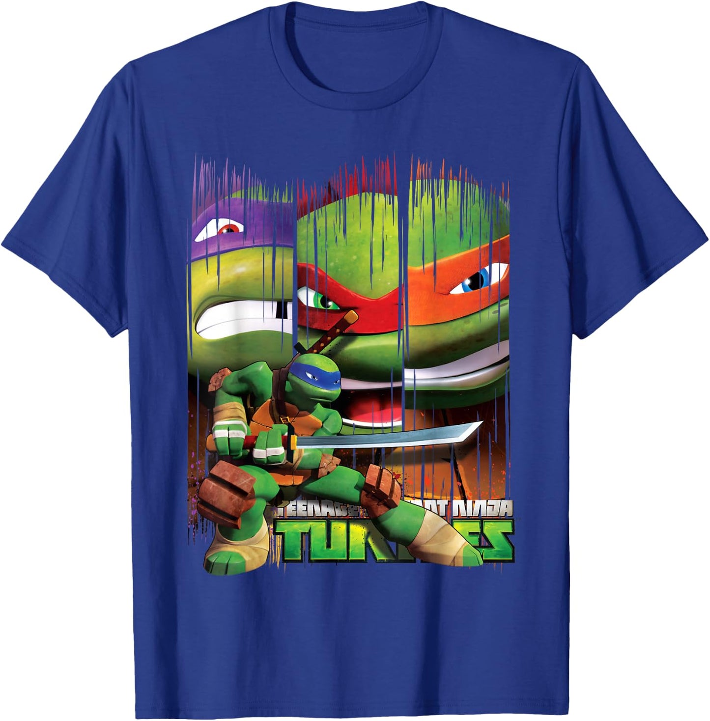 Teenage Mutant Ninja Turtles Leonardo Sword Stance T-Shirt - T-Shirt | Royal