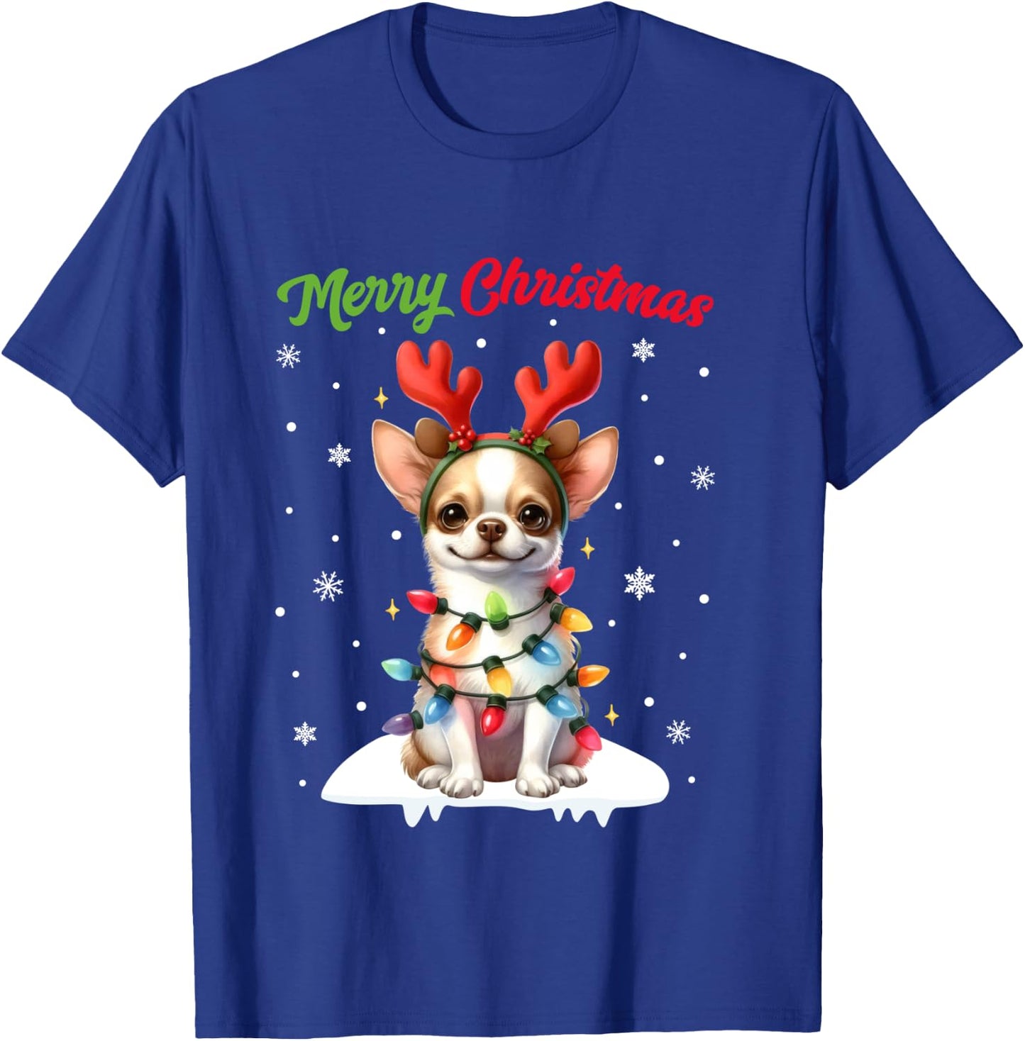 Christmas Pajamas Men Women Kids Christmas Chihuahua Dog T-Shirt - T-Shirt | Royal
