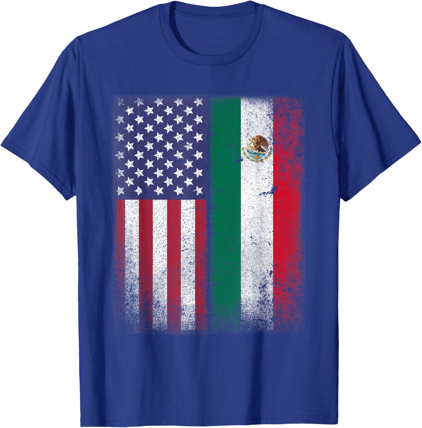 Mexican American Flag Mexico USA Mexicana Mexicano T-Shirt - T-Shirt | Royal