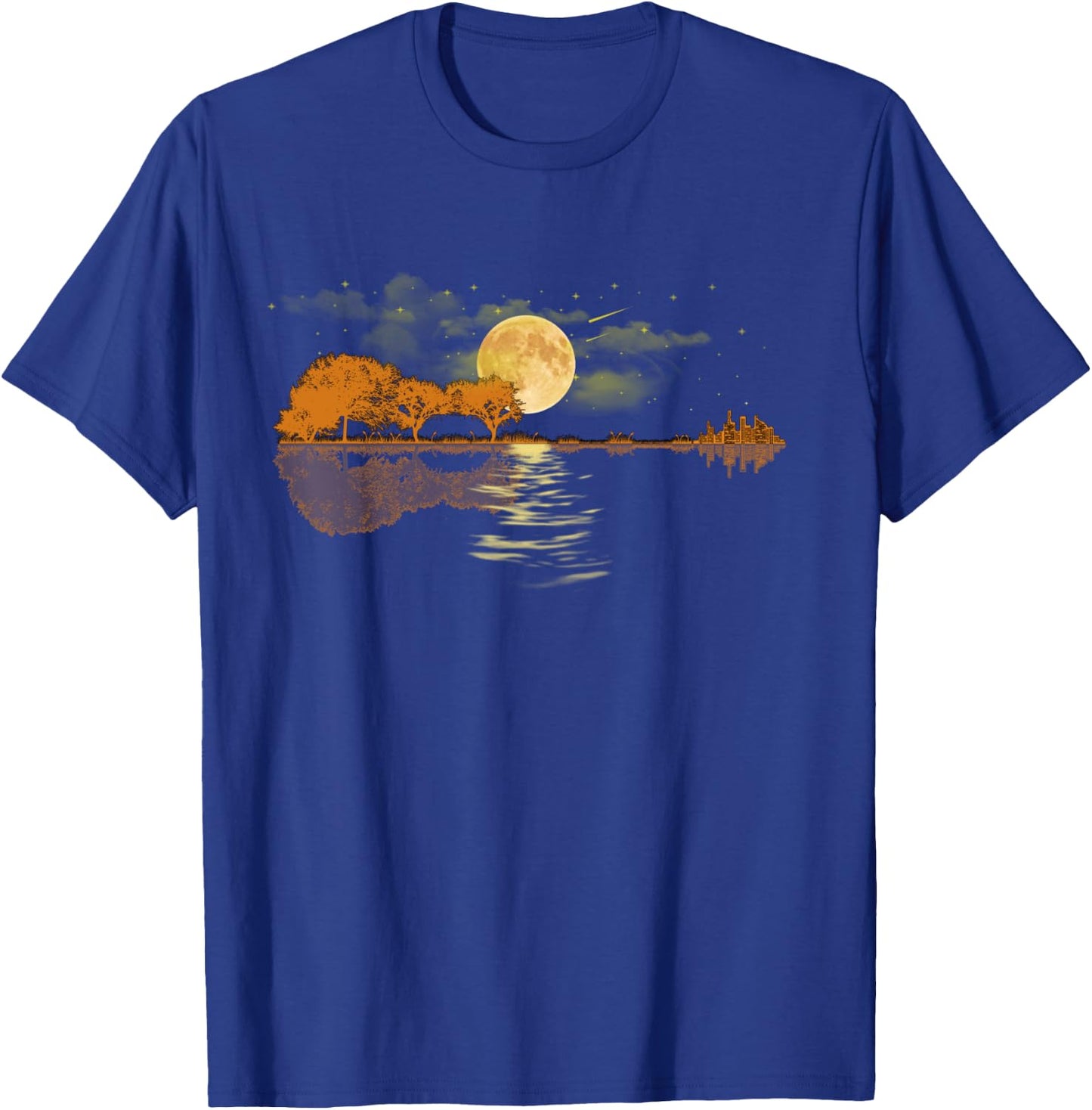 Acoustic Guitar Lake Player Nature, Birthday T-Shirt - T-Shirt | Royal