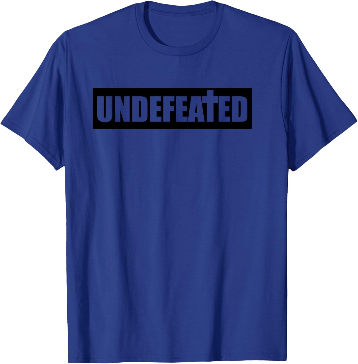 Christian Religious Undefeated Cross T-Shirt - T-Shirt | Royal