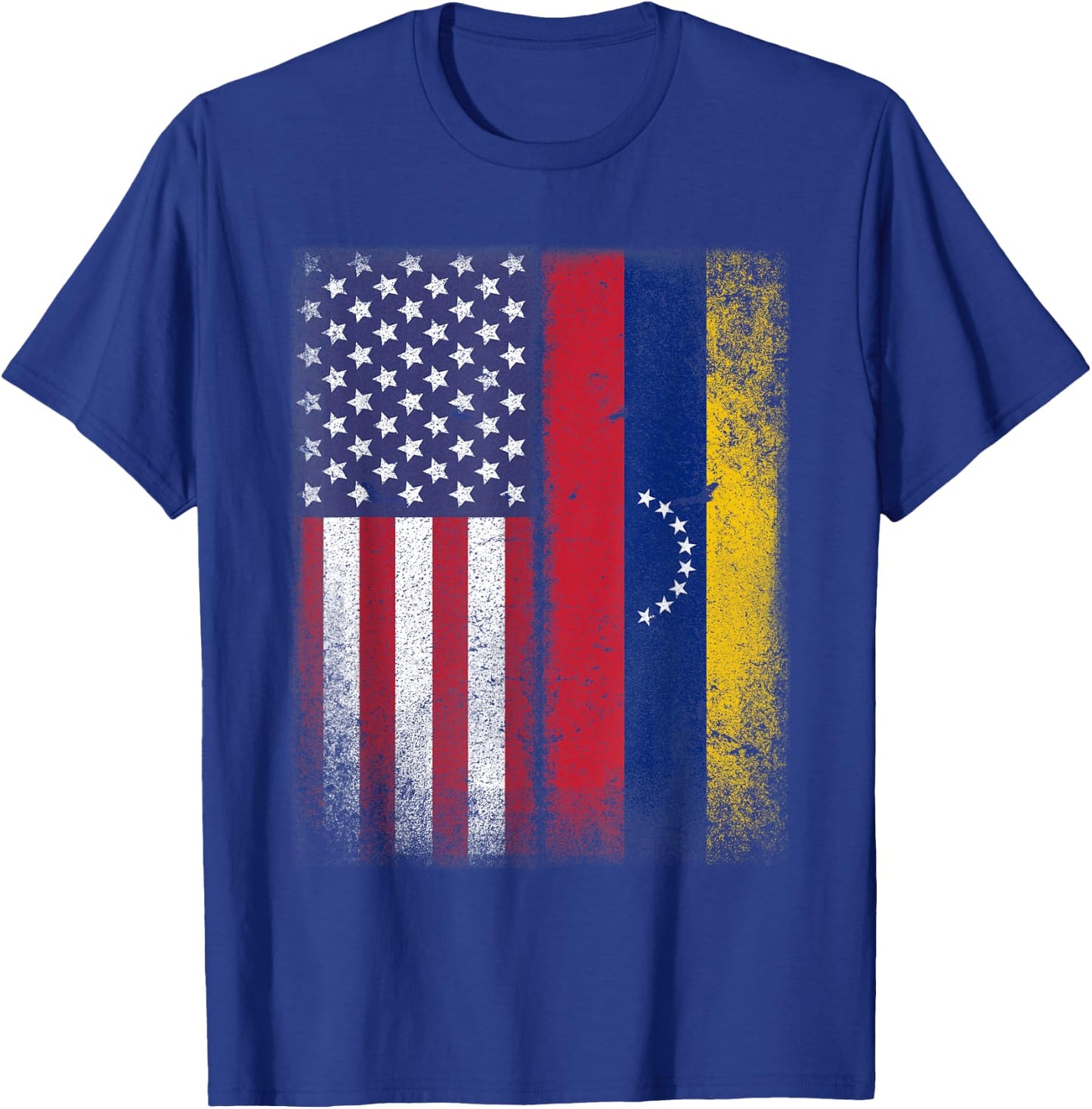 Venezuelan Roots American Grown Venezuela Usa Flag America T-Shirt - T-Shirt | Royal