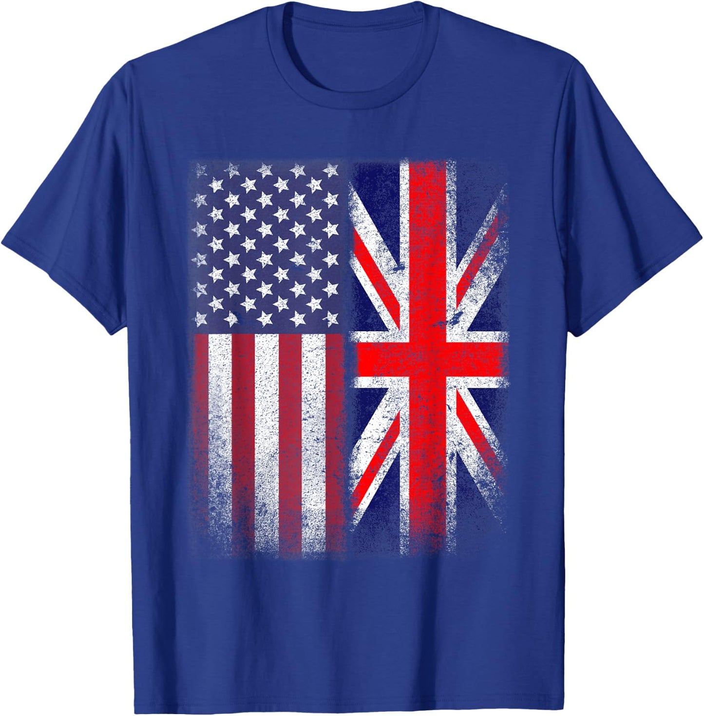 British American Flag Union Jack England Usa T-Shirt - T-Shirt | Royal