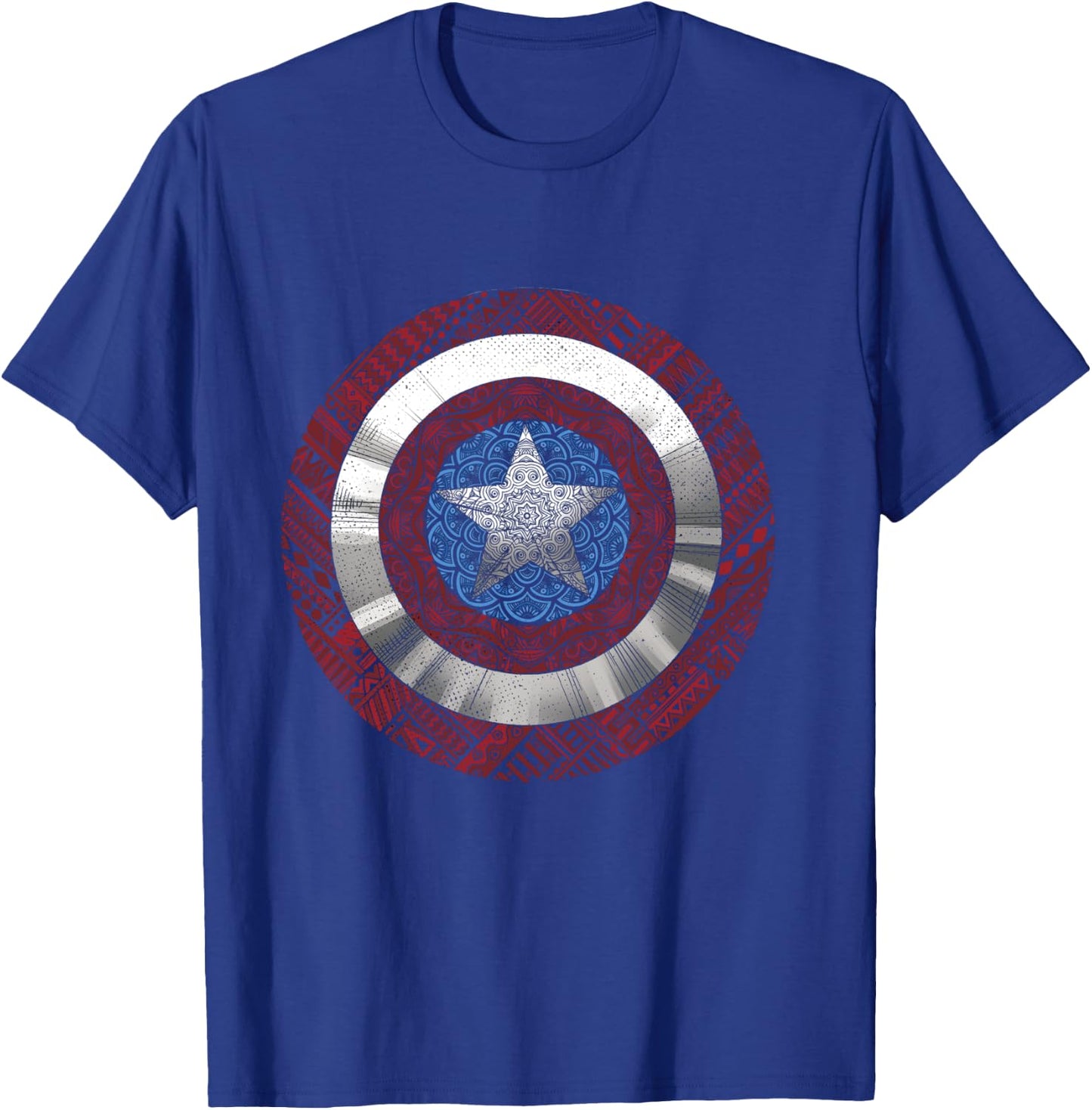 Marvel Captain America Avenger Ornate Shield T-Shirt - T-Shirt | Royal