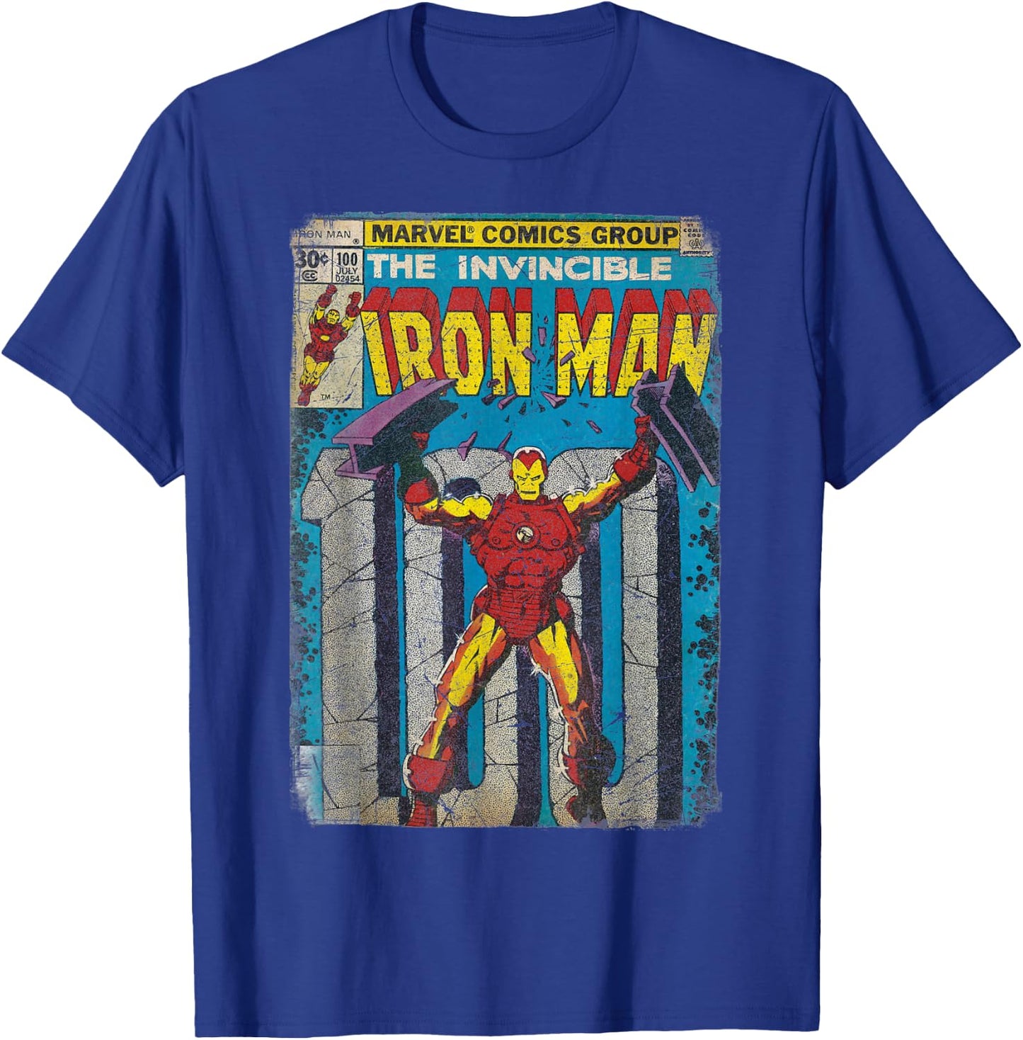 Iron Man Classic Retro Comic Vintage Cover Graphic T-Shirt - T-Shirt | Royal