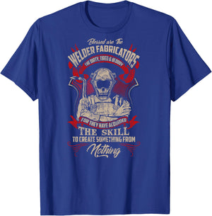 WELDER FABRICATORS Funny Welders Welding Back T-Shirt - T-Shirt | Royal