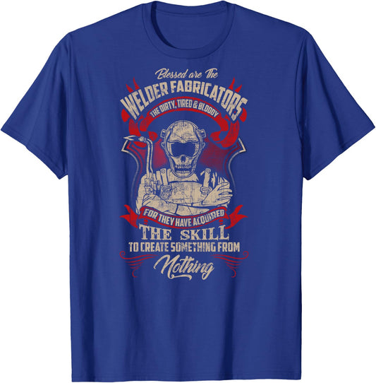 WELDER FABRICATORS Funny Welders Welding Back T-Shirt - T-Shirt | Royal