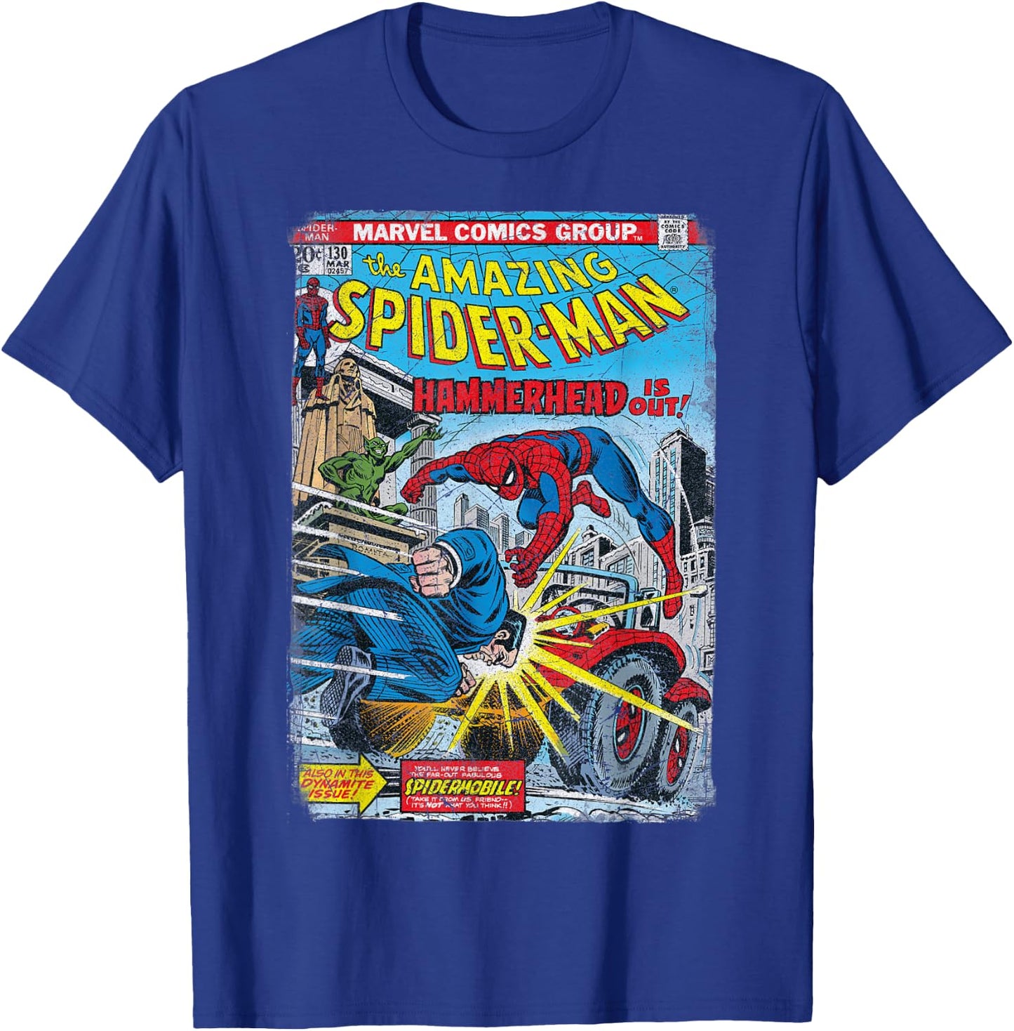 Marvel Spider-Man Classic Retro Comic Hammerhead T-Shirt - T-Shirt | Royal