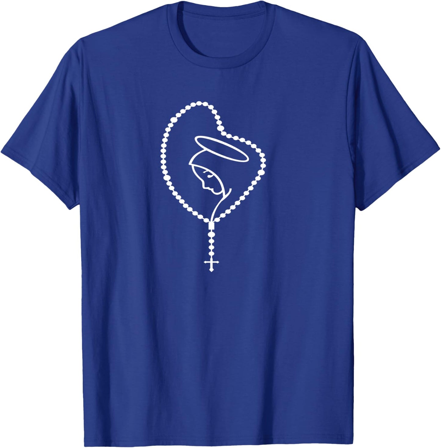 The Holy Rosary Virgin Mary Catholics. Heart T-Shirt - T-Shirt | Royal