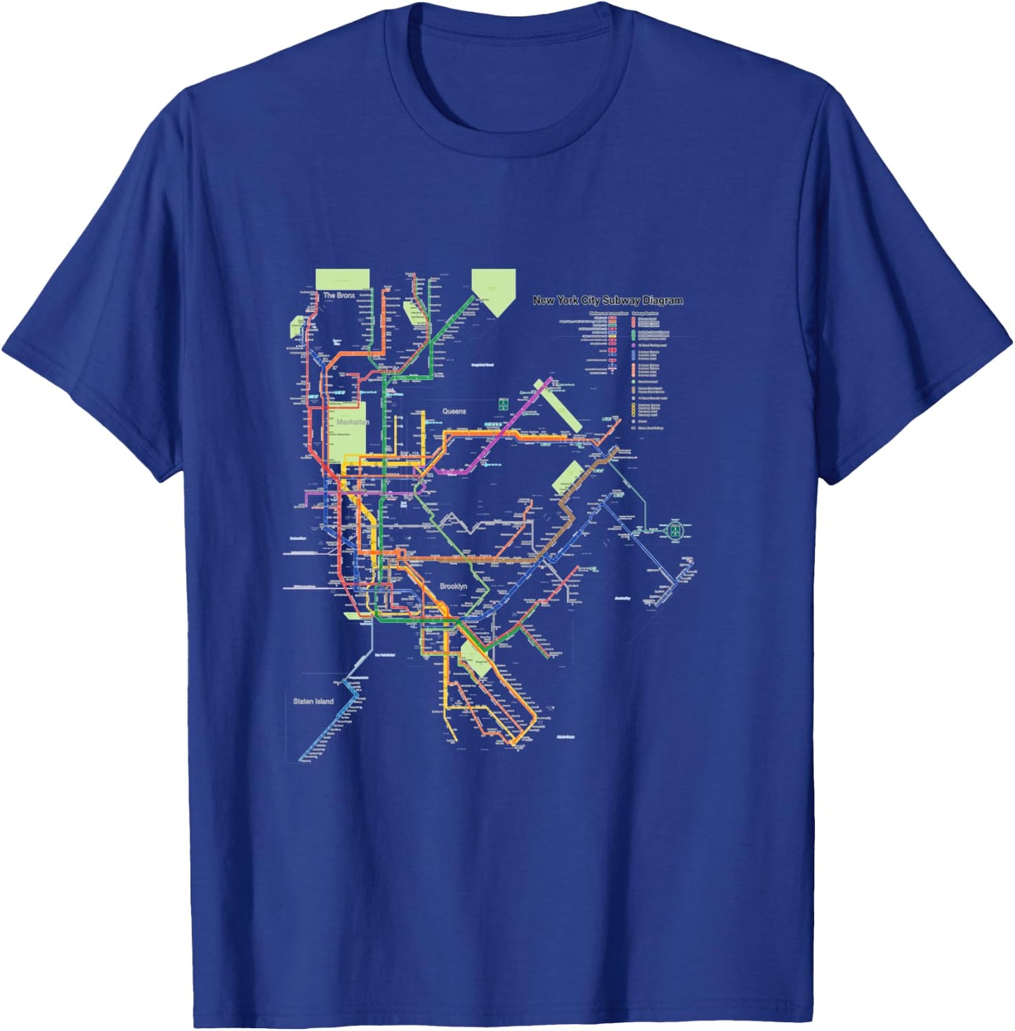 New York City Metro Map Art I Heart NY Souvenir Gifts T-Shirt - T-Shirt | Royal