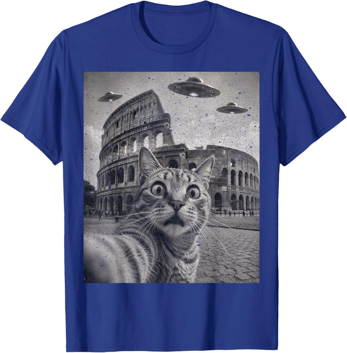 Cat Selfie Rome Colosseum Alien UFO T-Shirt - T-Shirt | Royal