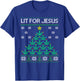 Lit for Jesus Weed Marijuana Cannabis Leaf Christmas Tree T-Shirt - T-Shirt | Royal