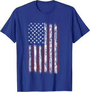 Vintage American Flag Shirt Men USA Flag T-Shirt - T-Shirt | Royal