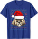 Shih Tzu Ugly Christmas Dog Santa Hat Xmas Boys Kids T-Shirt - T-Shirt | Royal