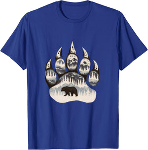 Grizzly Bear Paw Graphic Design T-Shirt - T-Shirt | Royal