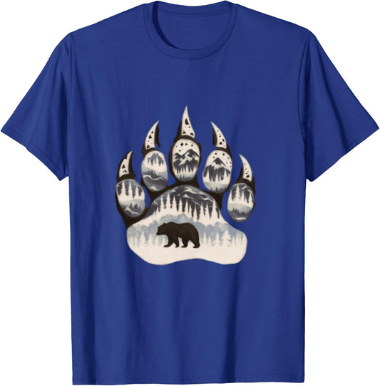 Grizzly Bear Paw Graphic Design T-Shirt - T-Shirt | Royal