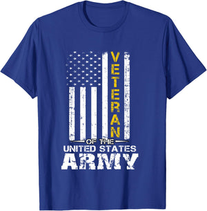 Veteran of United States US Army Gold T-Shirt - T-Shirt | Royal