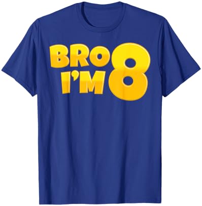Bro I’m 8 Kids 8th Birthday Party 8 Years Old Boys Girls T-Shirt - T-Shirt | Royal