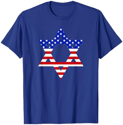 Star of David American Flag Proud Patriotic Jewish Graphic Kids Men T-Shirt - T-Shirt | Royal