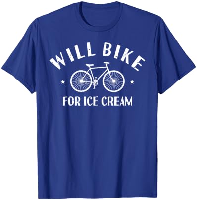 Funny Will Bike For Ice Cream | Bike Lover T-Shirt - T-Shirt | Royal