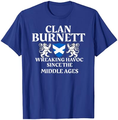 Clan Burnett Scottish Family Kilt Tartan Lion T-Shirt - T-Shirt | Royal