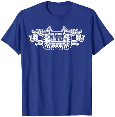 Detroit Techno Militia: Aztec Design T-Shirt - T-Shirt | Royal
