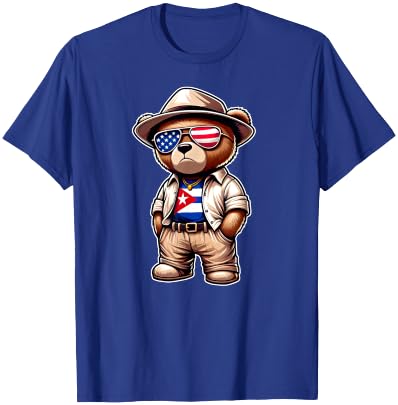 CUBA AMERICAN Dna Proud Teddy Bear Cubano Flag Cuba USA T-Shirt - T-Shirt | Royal