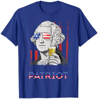 George Washington Party Like A Patriot 4th of July T shirt T-Shirt - T-Shirt | Royal