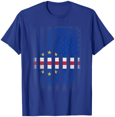 Cape Verdean American Flag Cabo Verde Usa America T-Shirt - T-Shirt | Royal