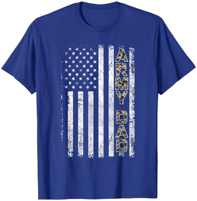 Proud Army Dad T Shirt United States USA Flag Father Gift T-Shirt - T-Shirt | Royal