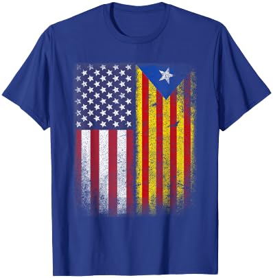 Catalan American Flag Catalunya Usa Catalonia T-Shirt - T-Shirt | Royal