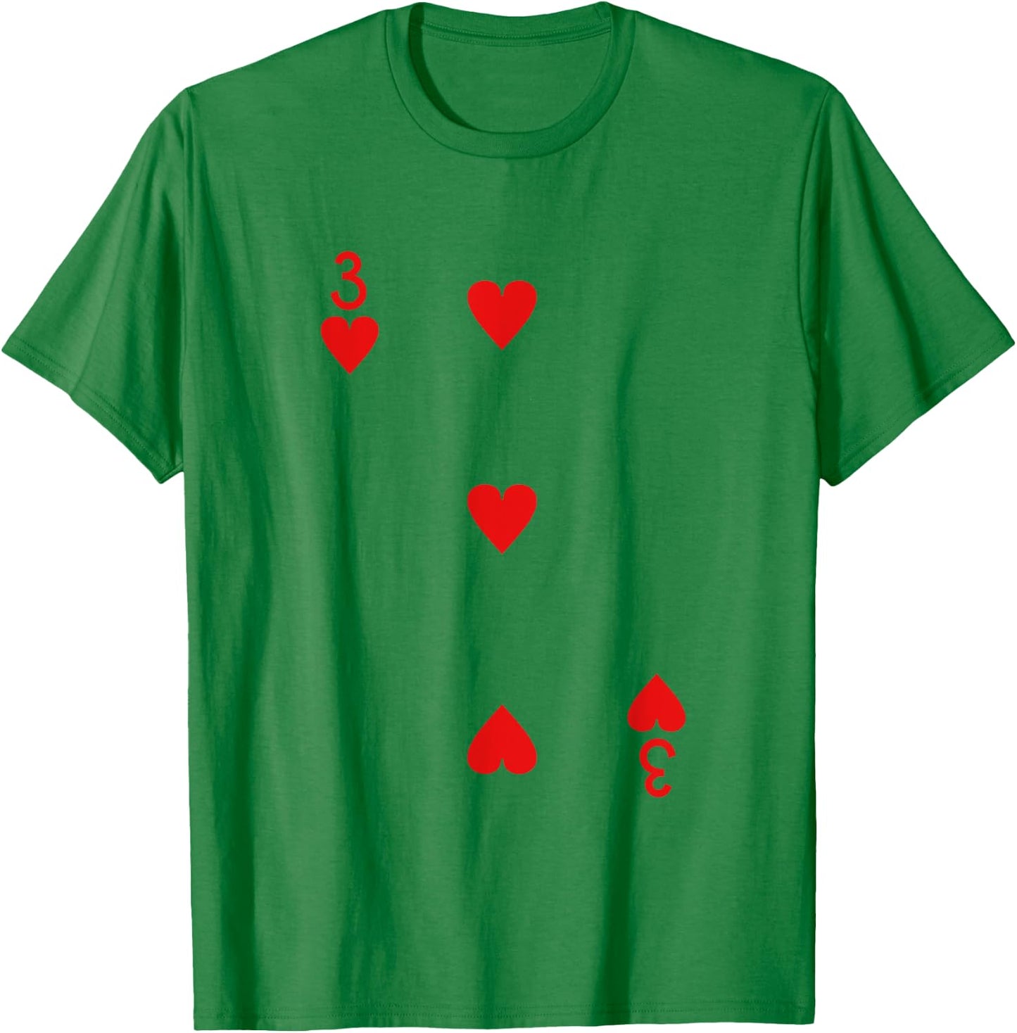 Three Of Hearts Deck Of Cards Playing Cards Halloween Poker T-Shirt - T-Shirt | Irish Green