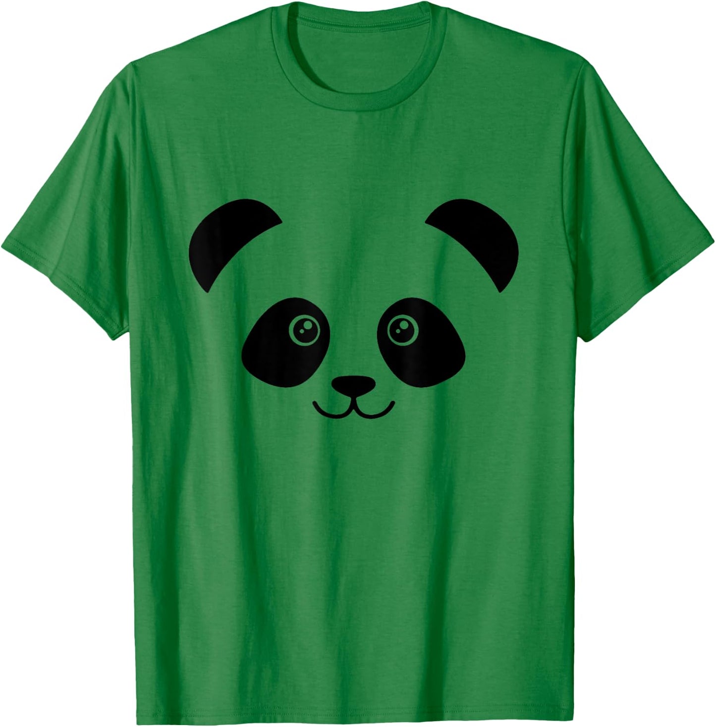 Panda Face Cute design Cute Little Panda Face , Girls - Grey, Short Sleeve, Classic Fit, , XS/Small T-Shirt - T-Shirt | Irish Green