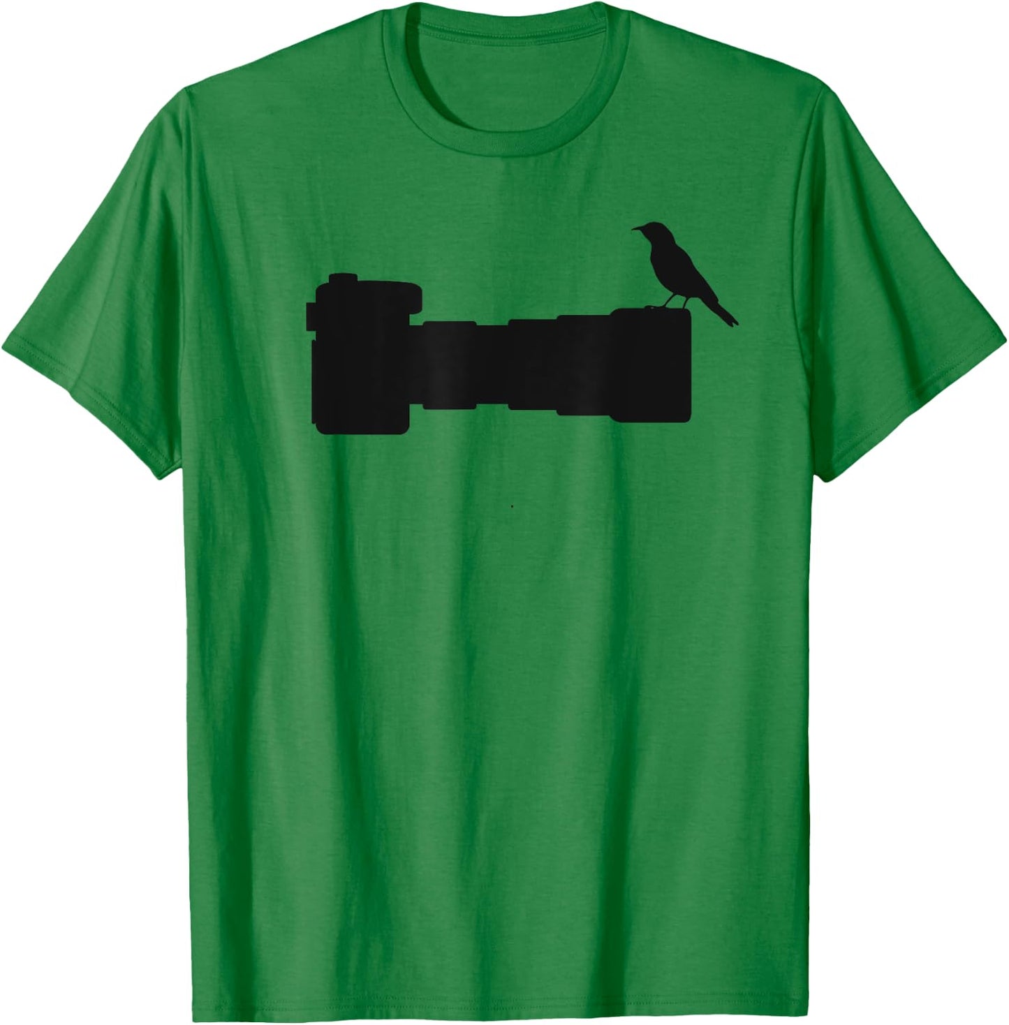 Bree's Bird Watching T Shirts Bird on Long Lens Camera Bird Photographer Photography T-Shirt - T-Shirt | Irish Green
