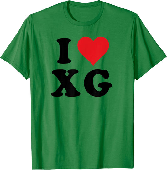 I Heart XG Initials I Love X.G. First And Last Name X G T-Shirt - T-Shirt | Irish Green
