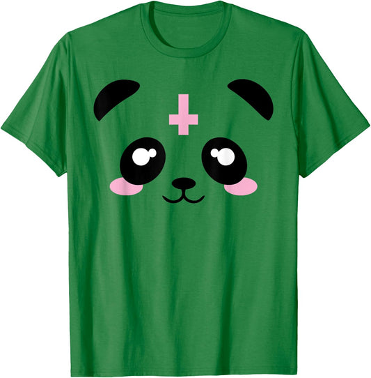 Pastel Goth Kawaii Punk Upside Down Cross Panda Shirt T-Shirt - T-Shirt | Irish Green