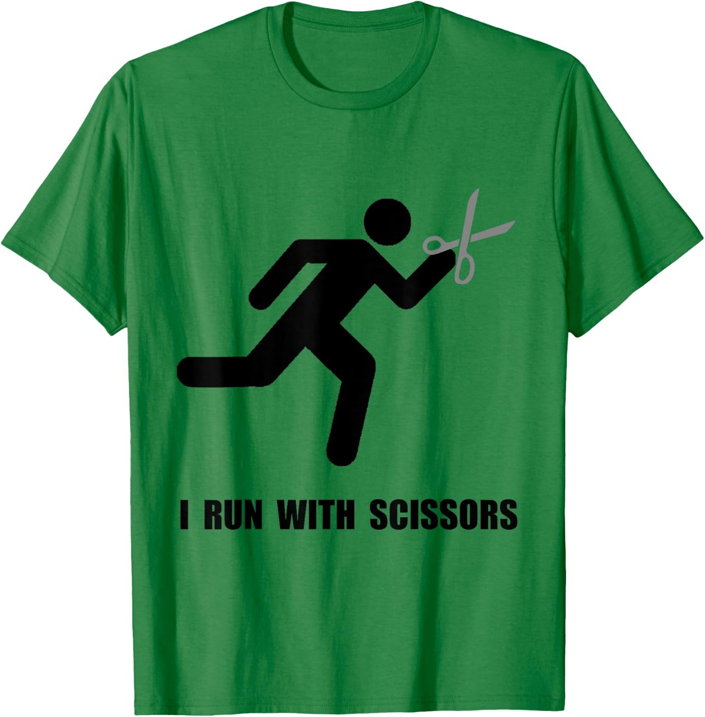 Run With Scissors Funny T-Shirt - T-Shirt | Irish Green