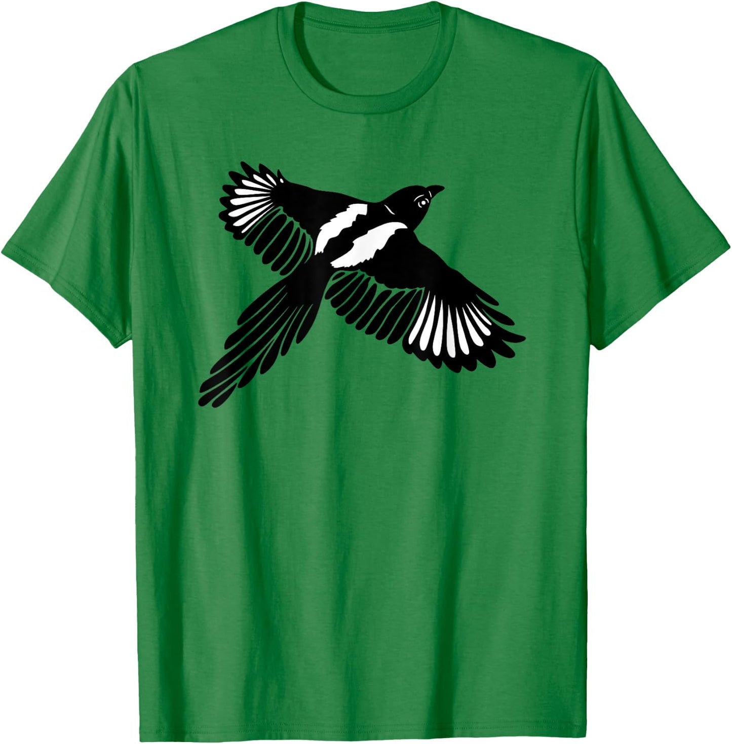 Magpie Bird with Large Wings Animal Wild Animal Gift T-Shirt - T-Shirt | Irish Green