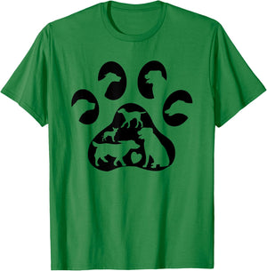 Dog Paw Print Foot for Dog Lovers Women Kids T-Shirt - T-Shirt | Irish Green