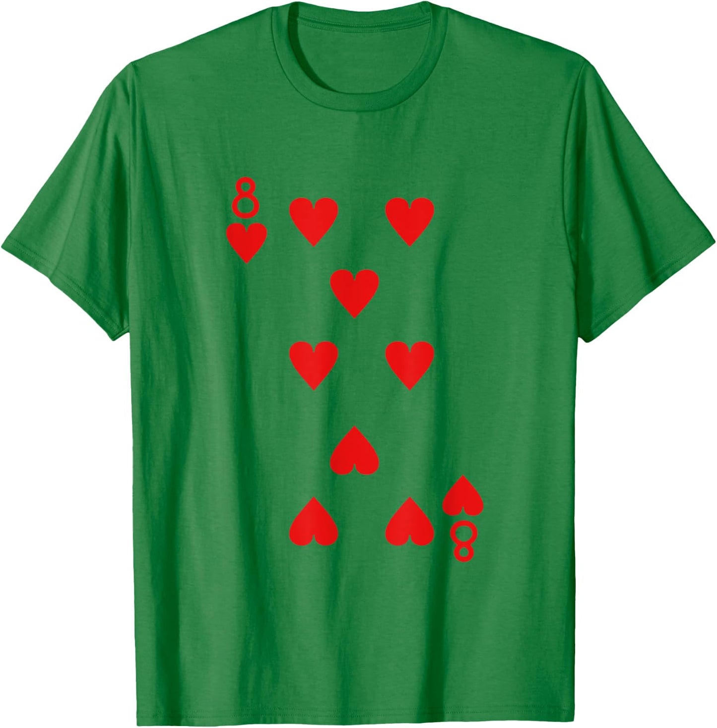 Eight Of Hearts Deck Of Cards Playing Cards Halloween Poker T-Shirt - T-Shirt | Irish Green