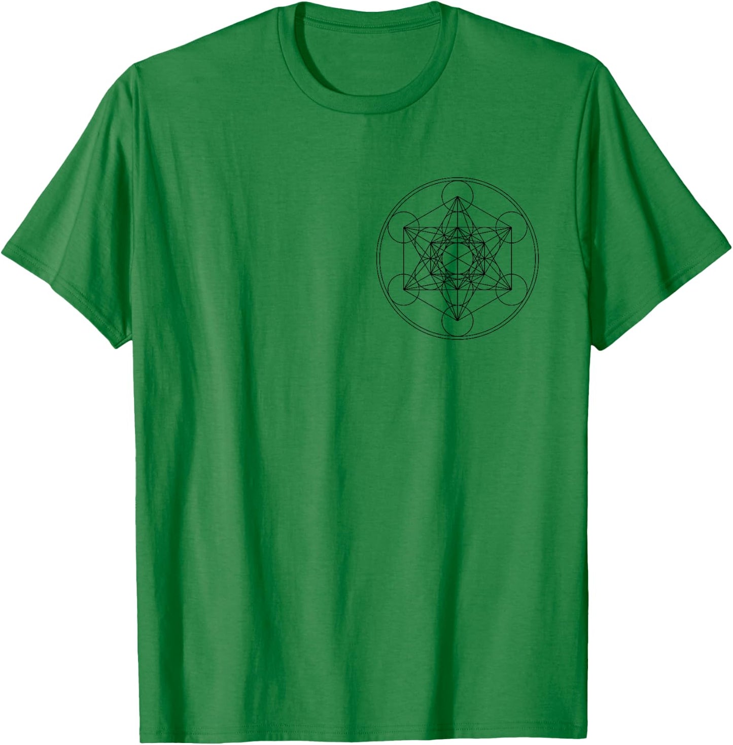 Metatronscube, Sacred Geometry, Platonic Solids, Yoga T-Shirt - T-Shirt | Irish Green