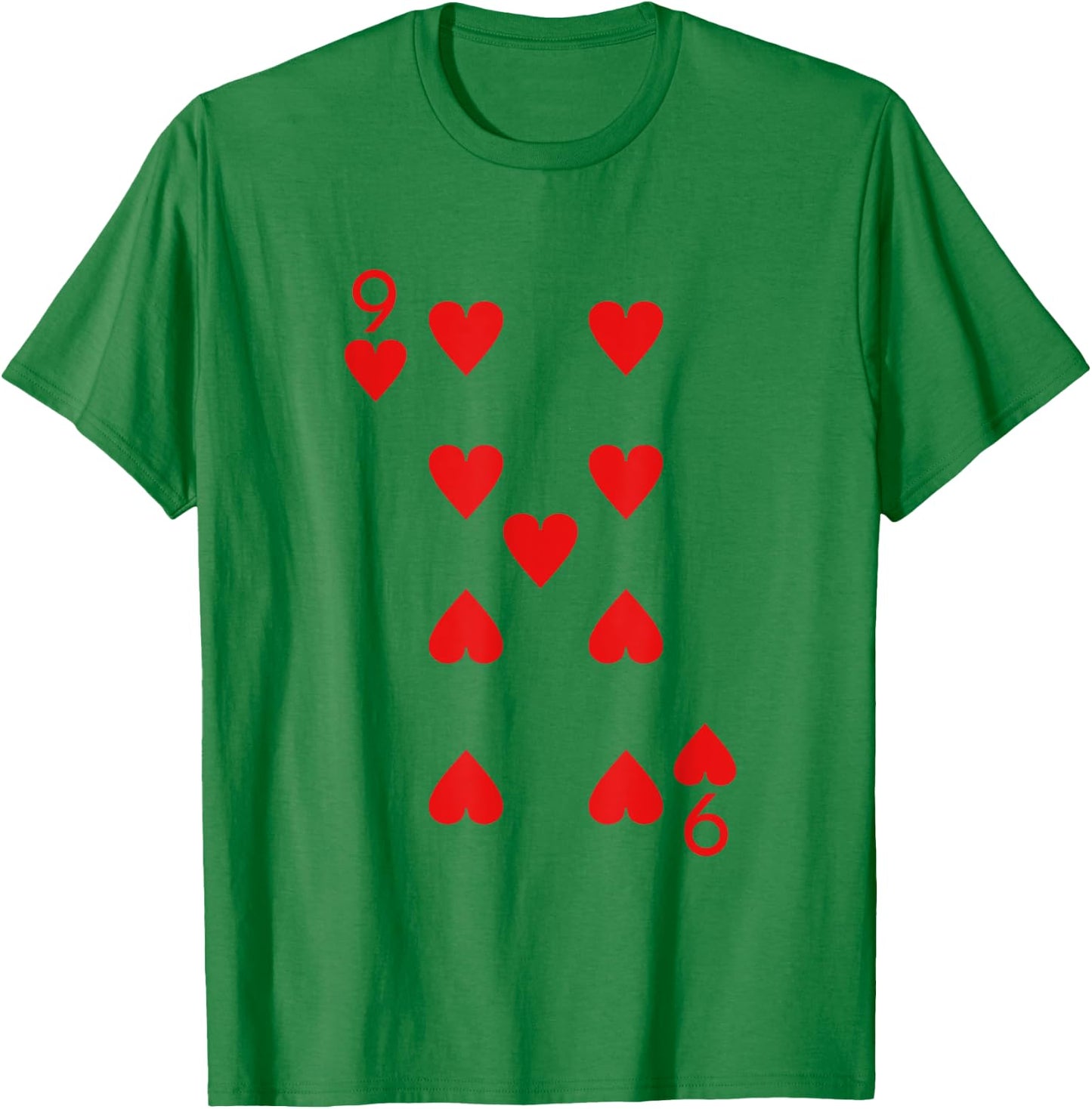 Nine Of Hearts Deck Of Cards Playing Cards Halloween Poker T-Shirt - T-Shirt | Irish Green