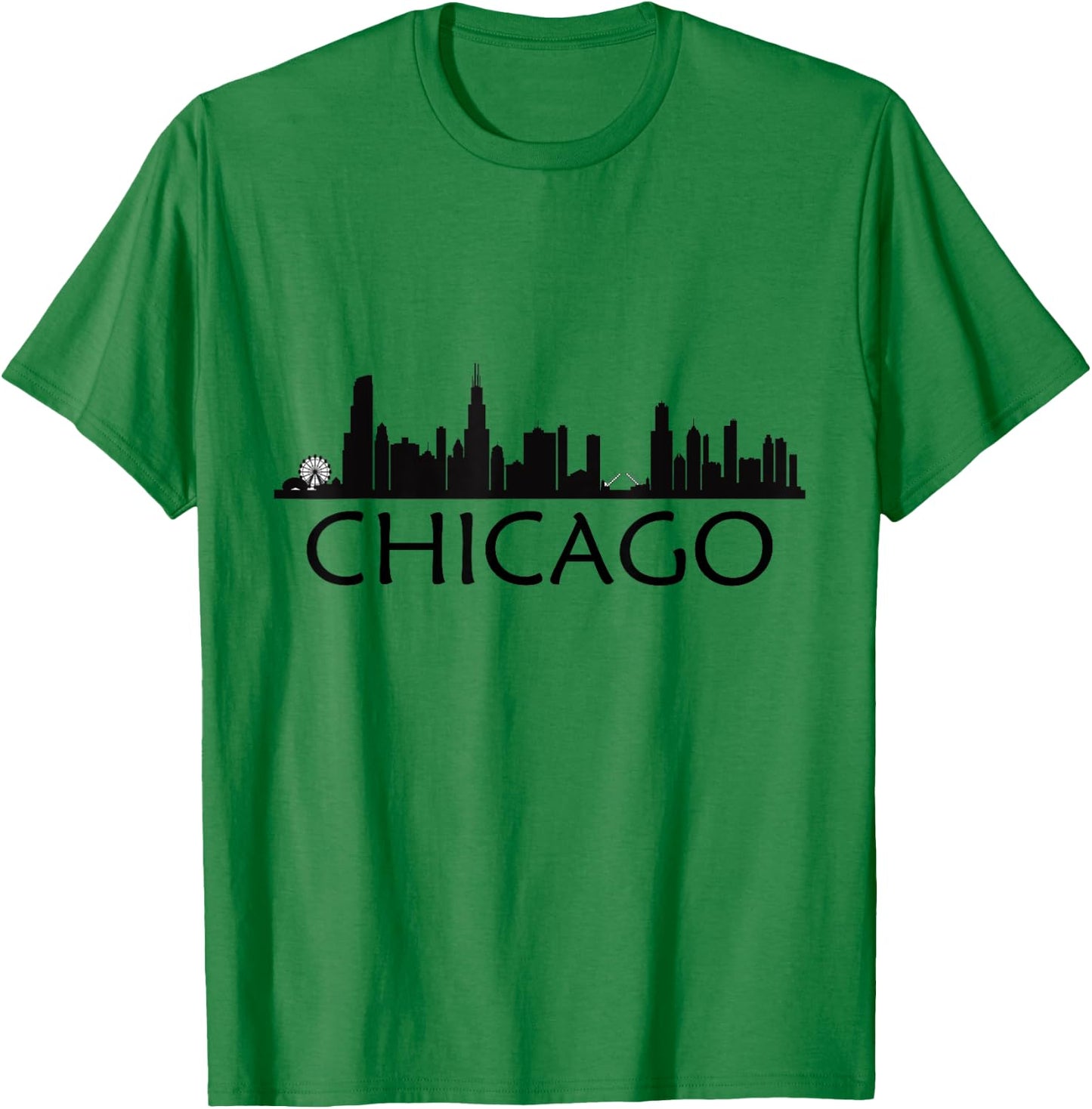 Chicago Skyline Chi Town I Love Wind City T-Shirt - T-Shirt | Irish Green